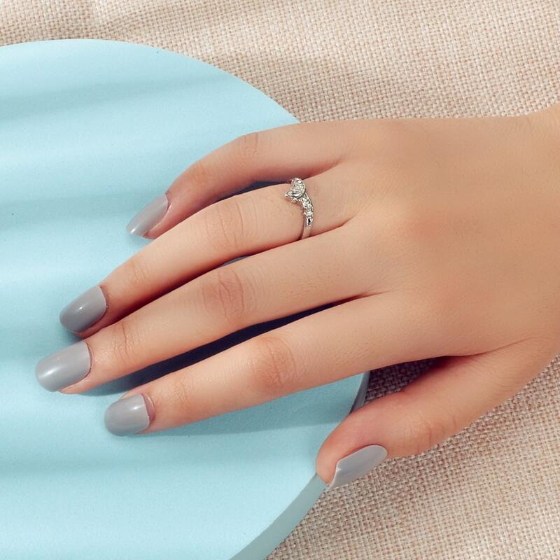 

Rhinestone Decor Ring, Silver