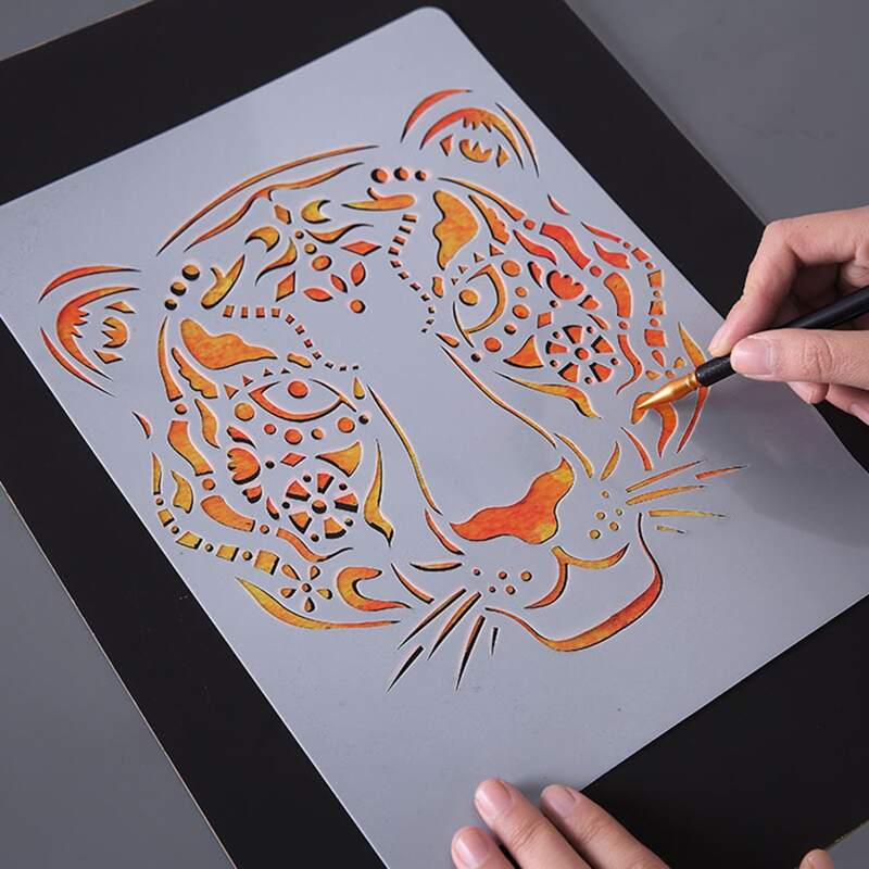 

1pcDIY Tiger Hollow Painting Board, White