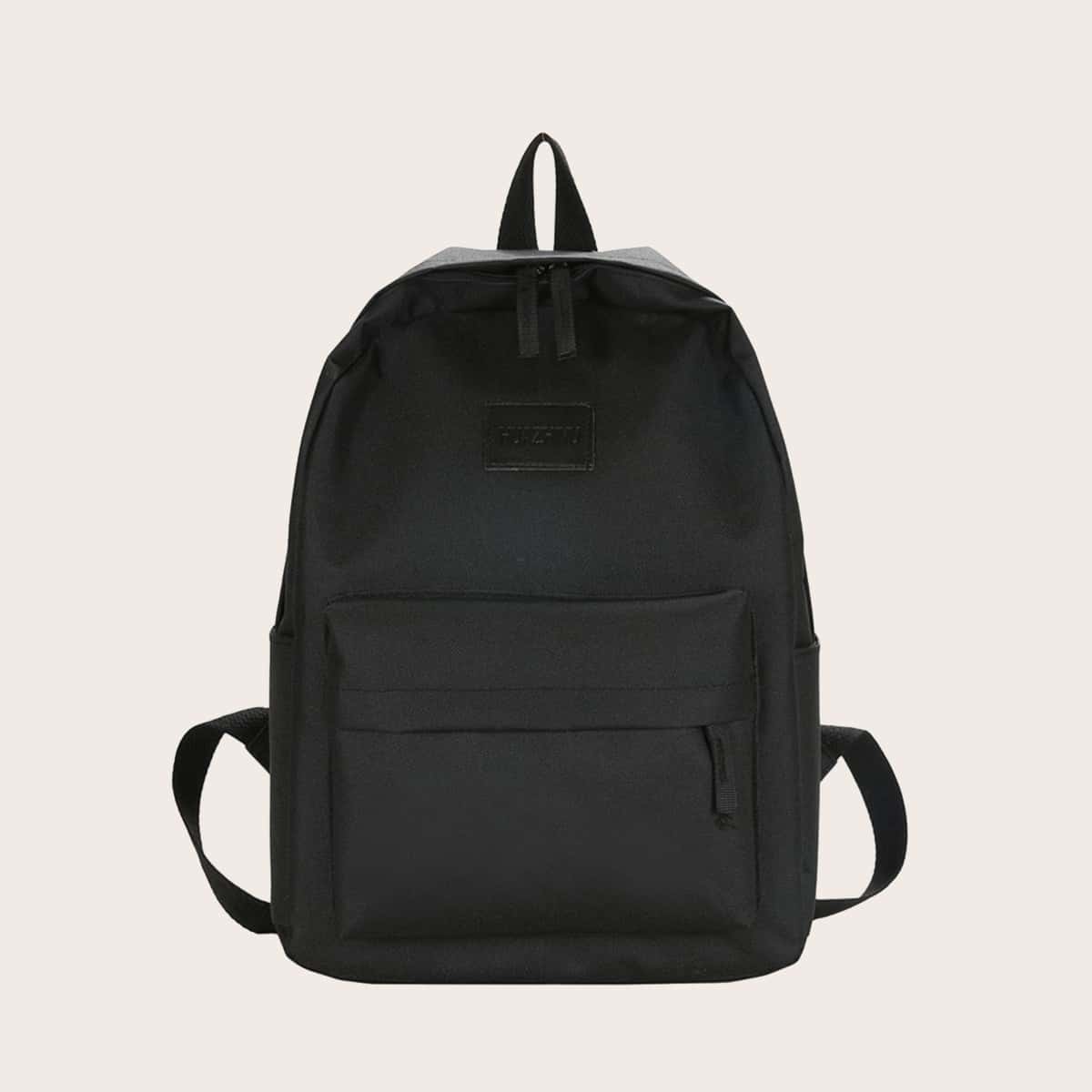 

Minimalist Curved Top Backpack, Black