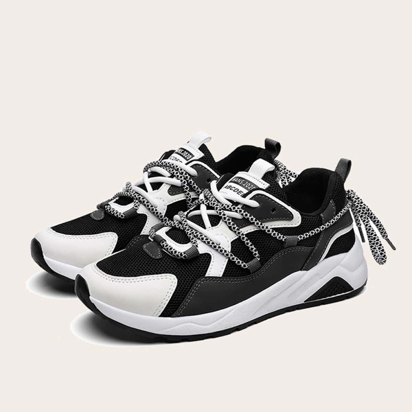 

Men Lace-up Front Wide Fit Sneakers, Black