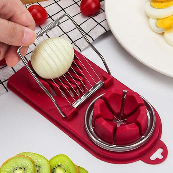 

1pc 3 In 1 Multifunction Egg Cutter, Red