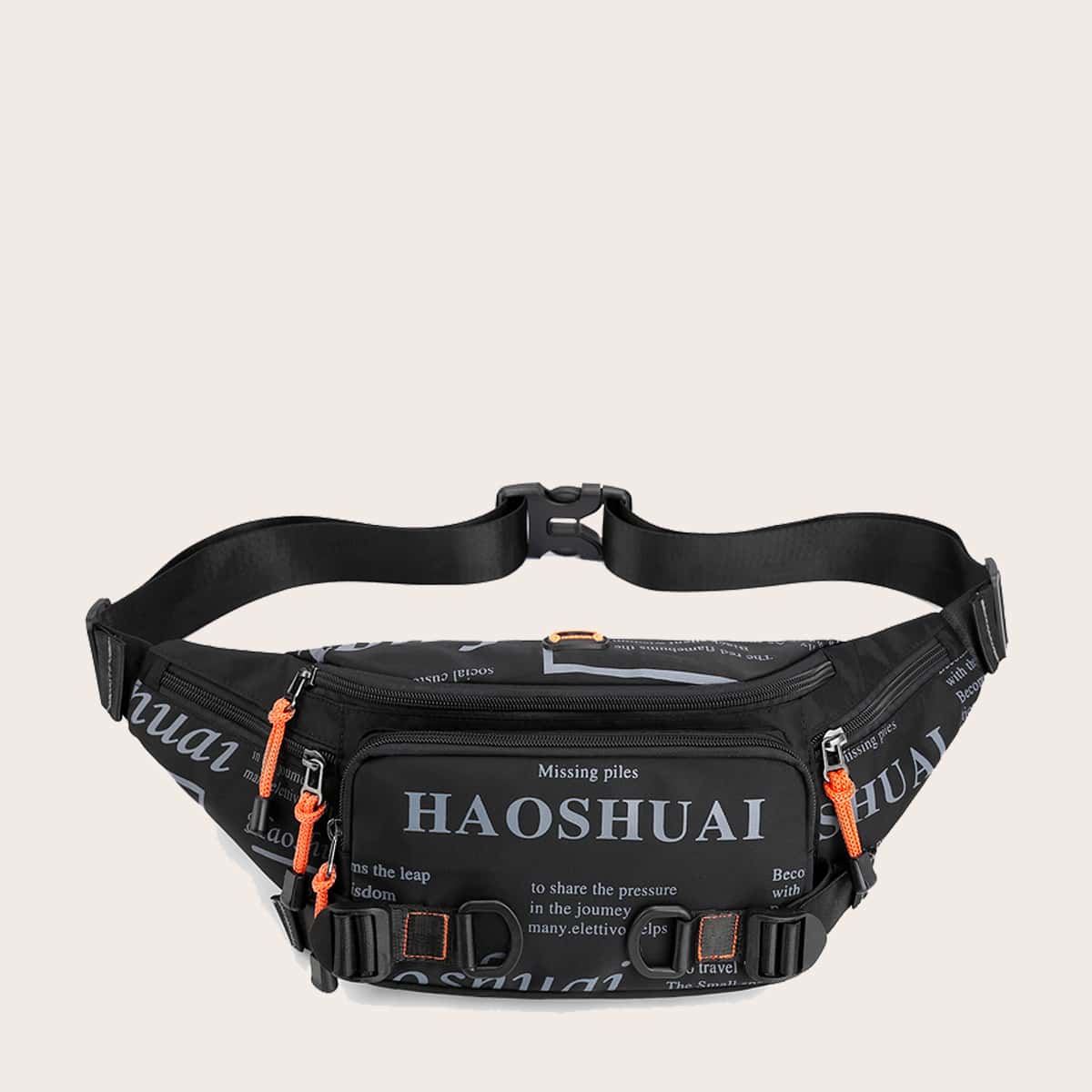 

Guys Letter Graphic Fanny Pack, Black