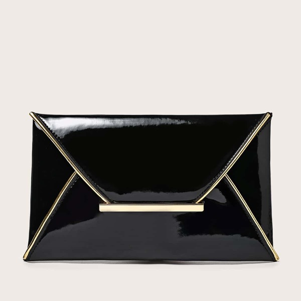 

Metal Edge Envelope Bag, Black