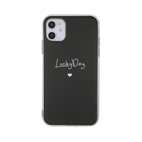 

Heart & Letter Graphic iPhone Case, Black and white