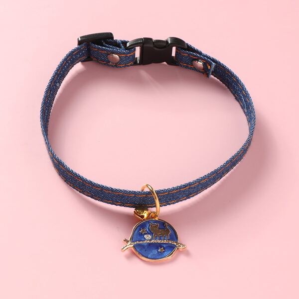 

1pc Cat Pendant Cat Collar, Blue