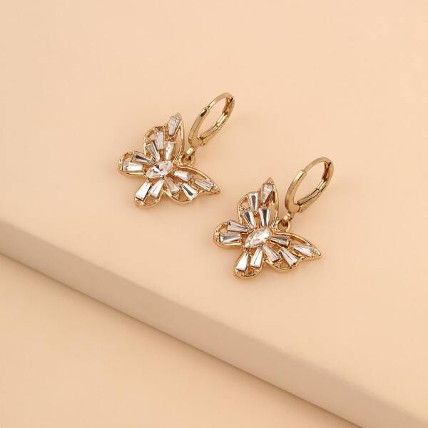 

Butterfly Charm Drop Earrings, White