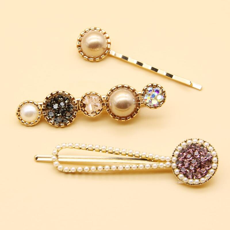 

3pcs Rhinestone Hair Clip, Multicolor