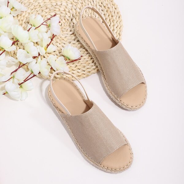 

Minimalist Espadrille Slingback Sandals, Apricot