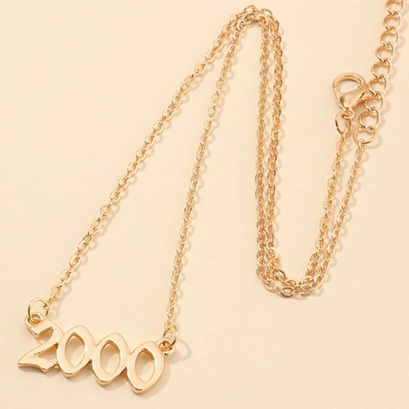 

Number 2000 Pendant Necklace, Gold