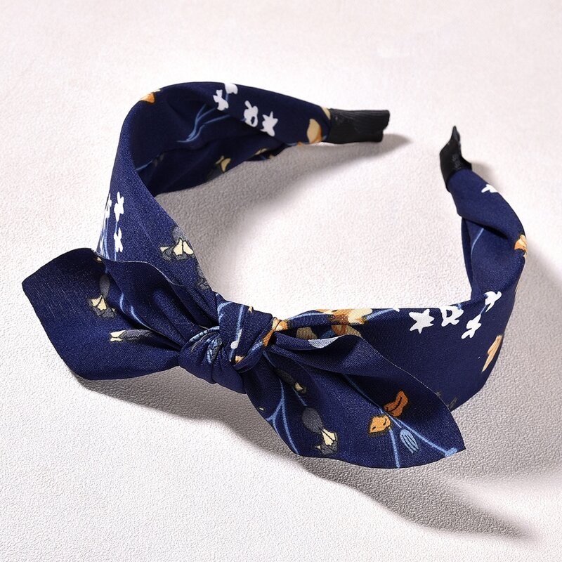 

Ditsy Flower Pattern Hair Hoop, Navy blue