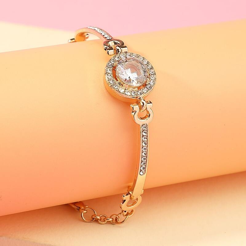 

Rhinestone Chain Bracelet, Gold