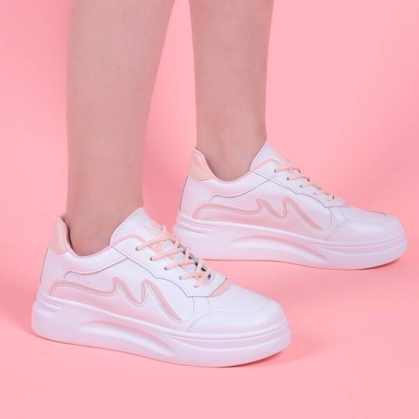 

Lace-up Front Chunky Skate Shoes, White