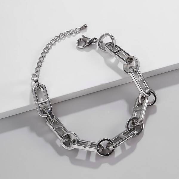 

Men Simple Chain Bracelet, Silver