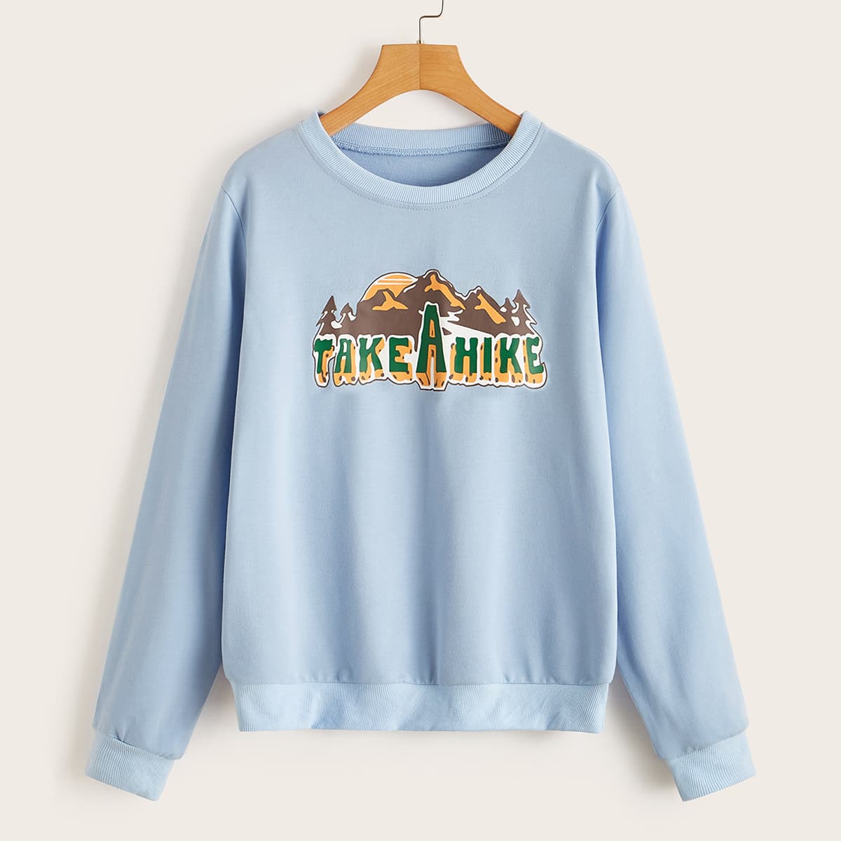 

Mountain Graphic Sweatshirt, Baby blue