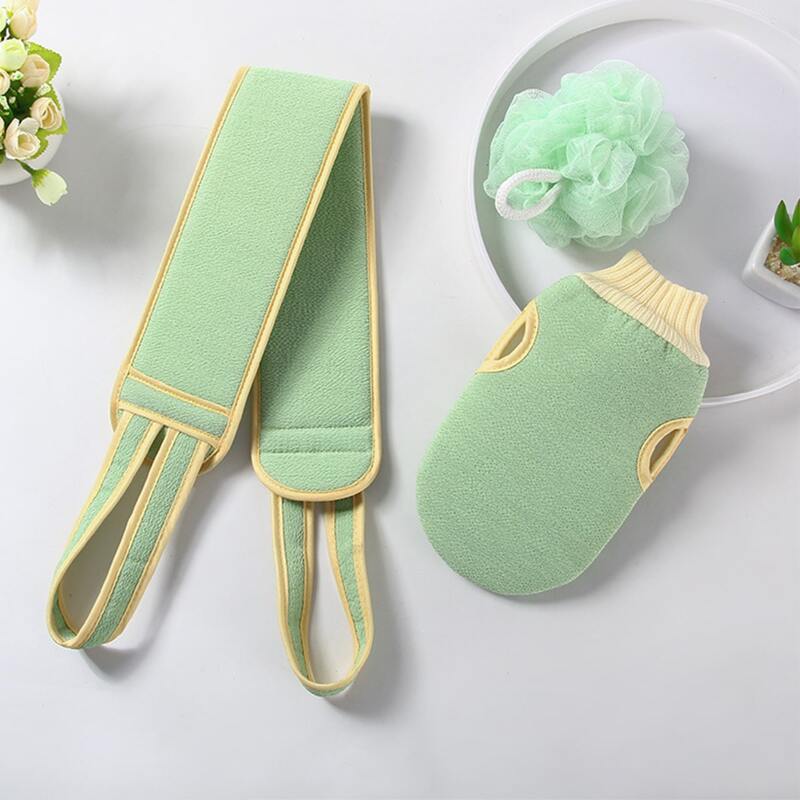 

3pcs Bath Exfoliating Glove & Foaming Net Ball Set, Green