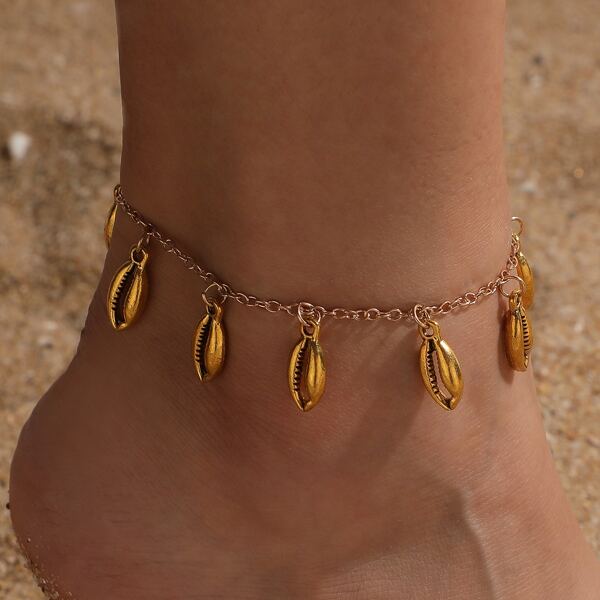 

Shell Decor Anklet, Gold