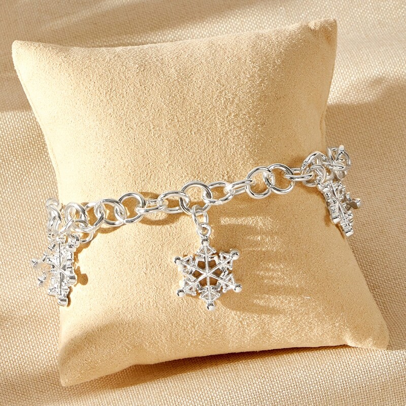 

Snowflake Chain Bracelet, Silver