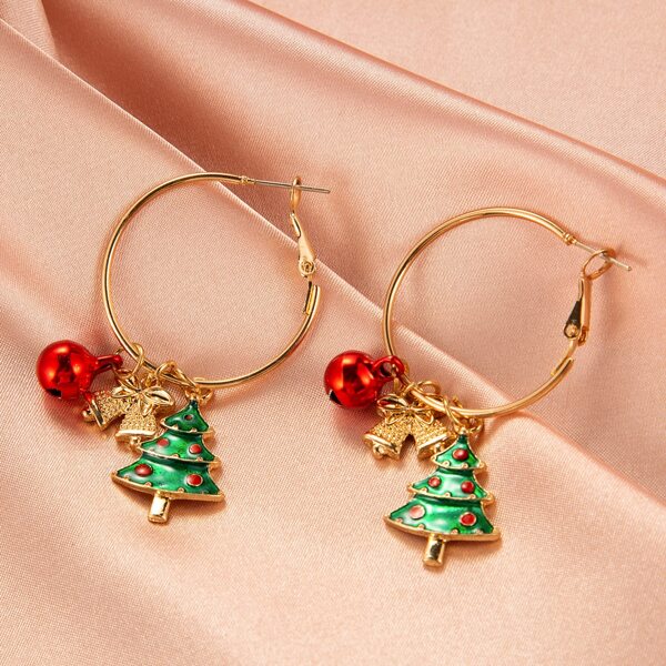 

Christmas Bell Charm Drop Earrings, Multicolor