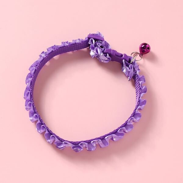

1pc Cat Frill Trim Collar, Purple