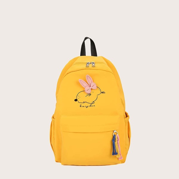 

Girls Cartoon Graphic Backpack, Yellow