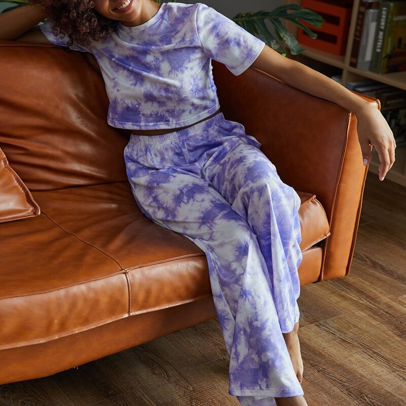 

Tie Dye Tee & Pants PJ Set, Multicolor