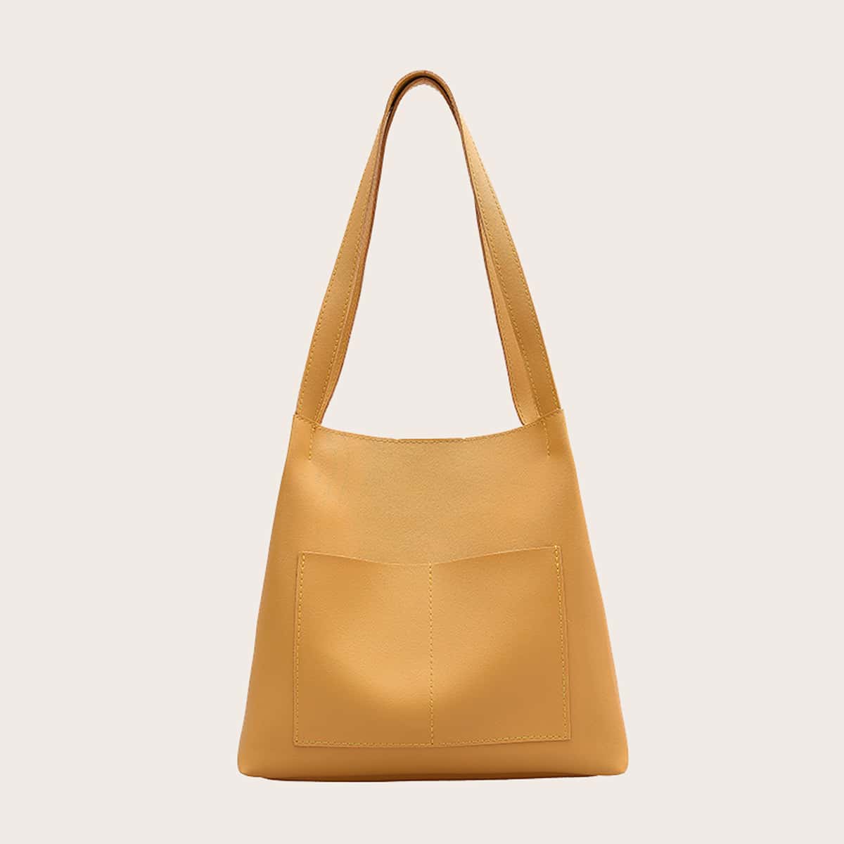 

Minimalist Tote Bag & Inner Pouch, Mustard yellow