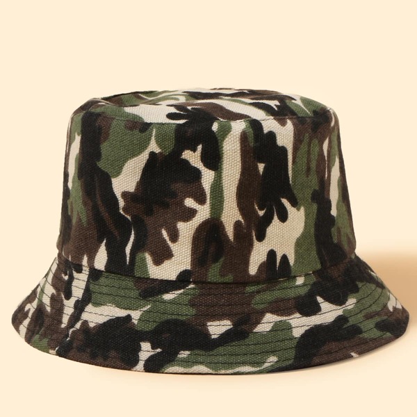 

Men Camouflage Pattern Bucket Hat, Multicolor
