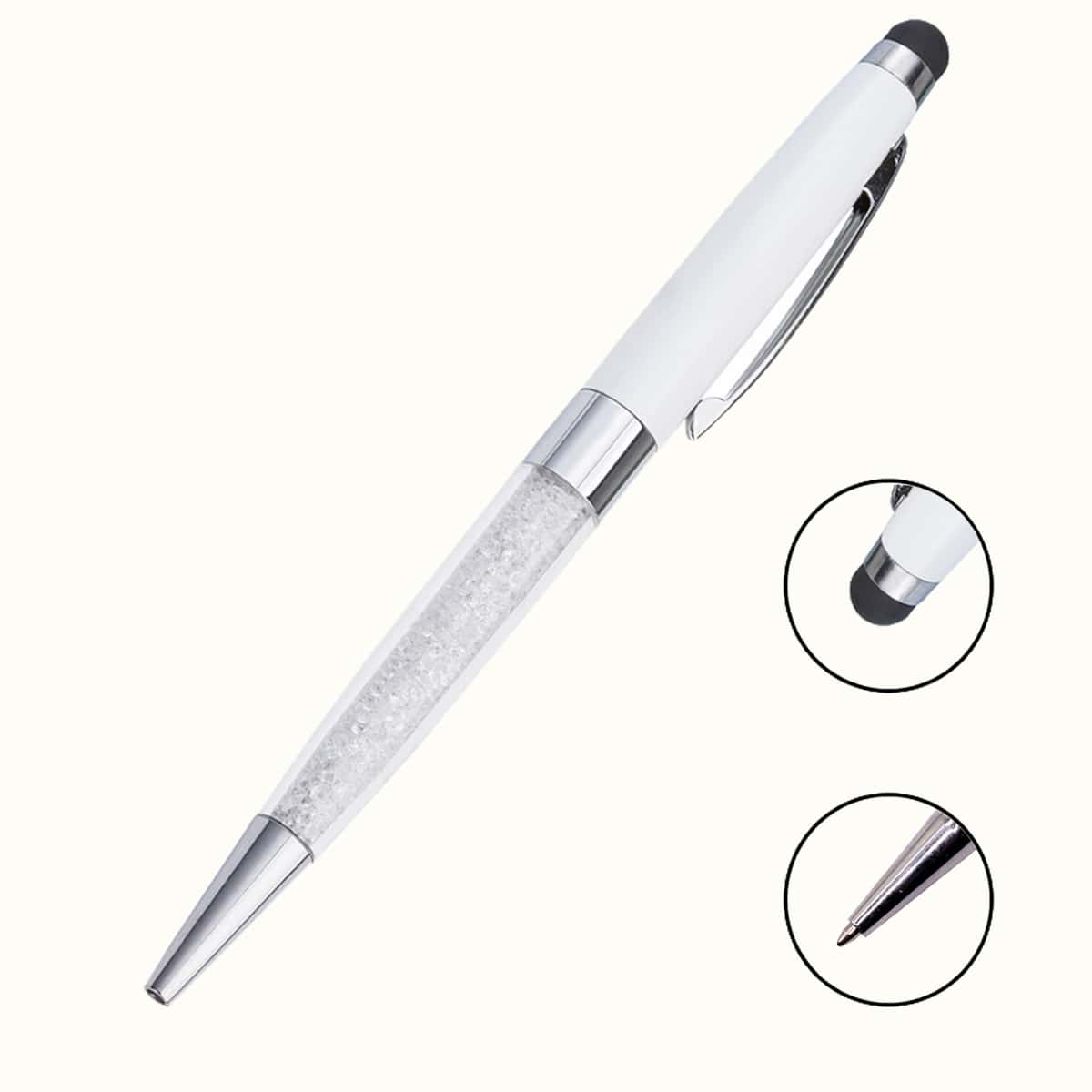 

1pc Multifunctional 2 In 1 Ballpoint Pen & Stylus Pen, White