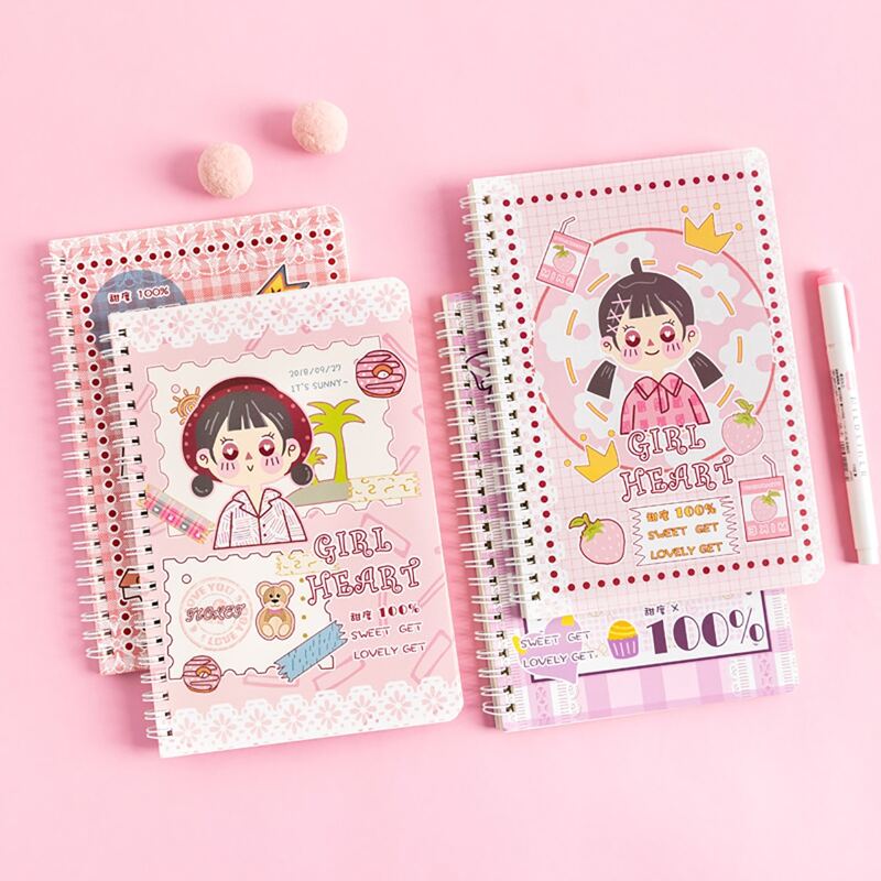 

1pack Cartoon Graphic Cover Random Spiral Notebook, Multicolor