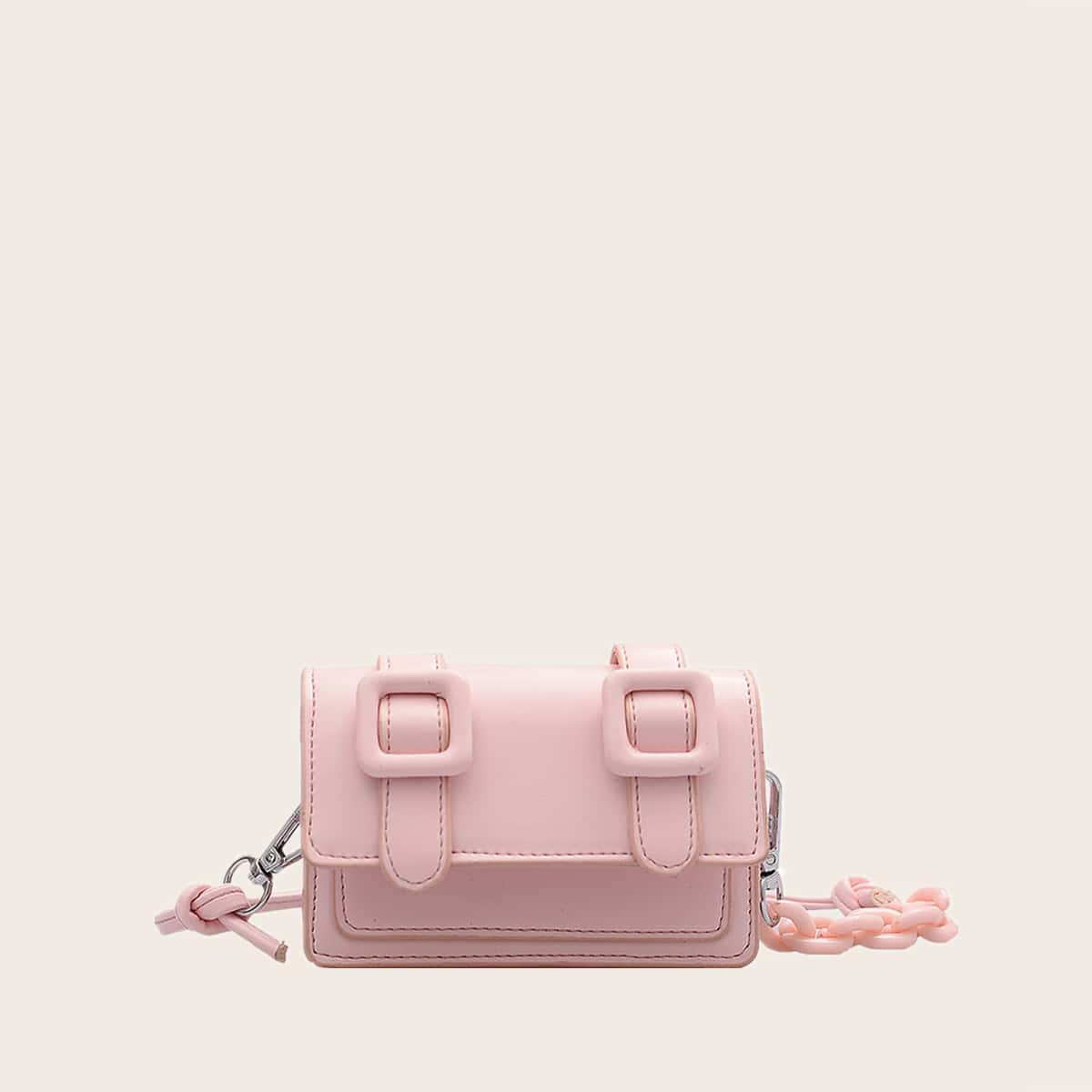 

Solid Mini Crossbody Bag, Pastel baby pink