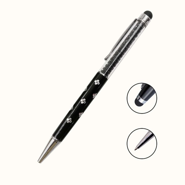 

1pc Multifunctional 2 In 1 Ballpoint Pen & Stylus Pen, Black