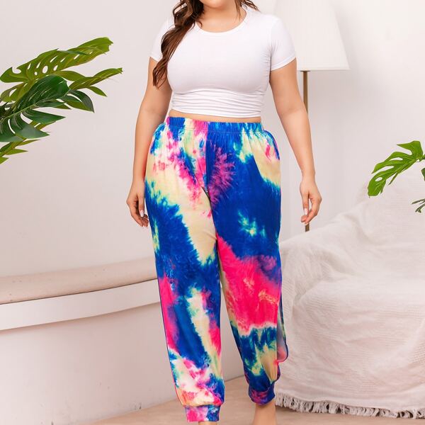 

Plus Tie Dye Split Side Sleep Pants, Multicolor