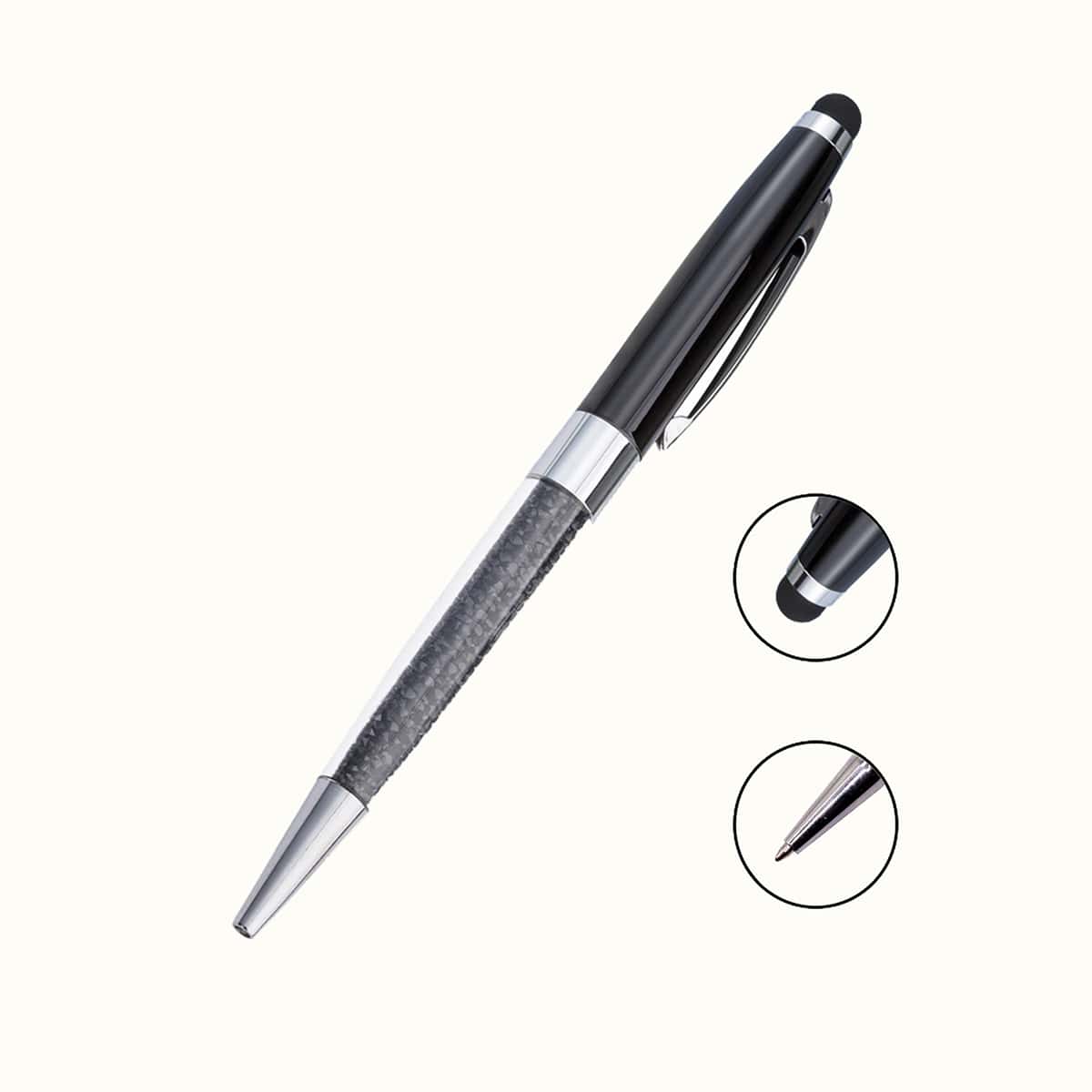 

1pc Multifunctional 2 In 1 Ballpoint Pen & Stylus Pen, Black