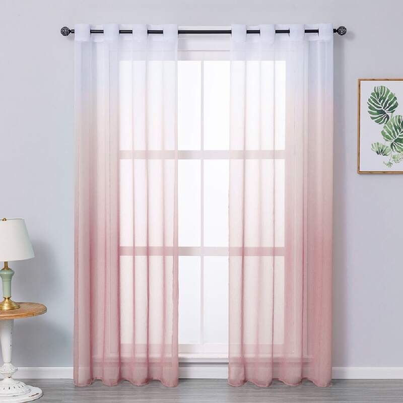 

1pc Gradient Color Curtain, Pink