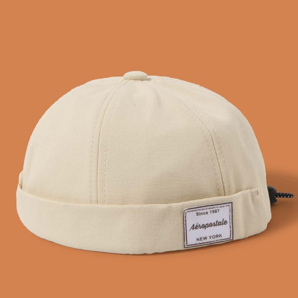 

Letter Patch Decor Hat, Beige