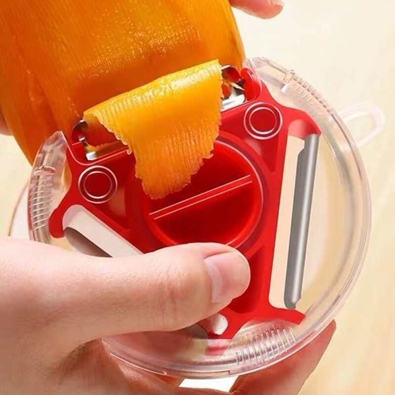 

1pc 3 In 1 Multifunction Peeler, Red