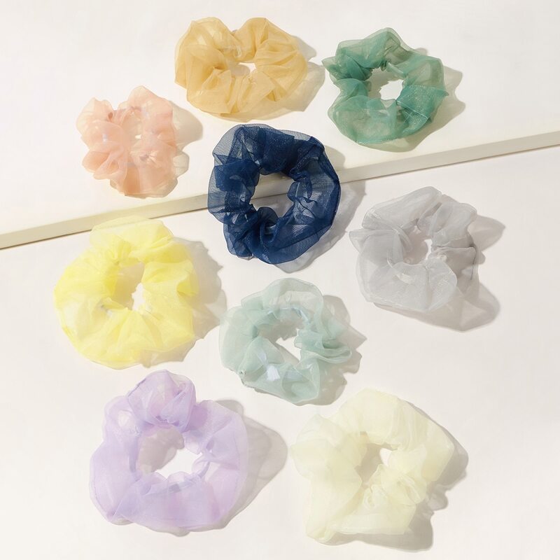 

3pcs Random Mesh Scrunchie, Multicolor