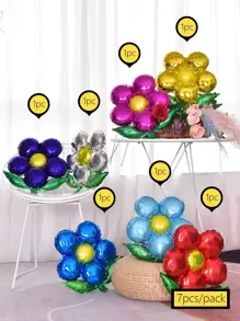 7pcs Flower Shaped Balloon - Multicolor - View 3