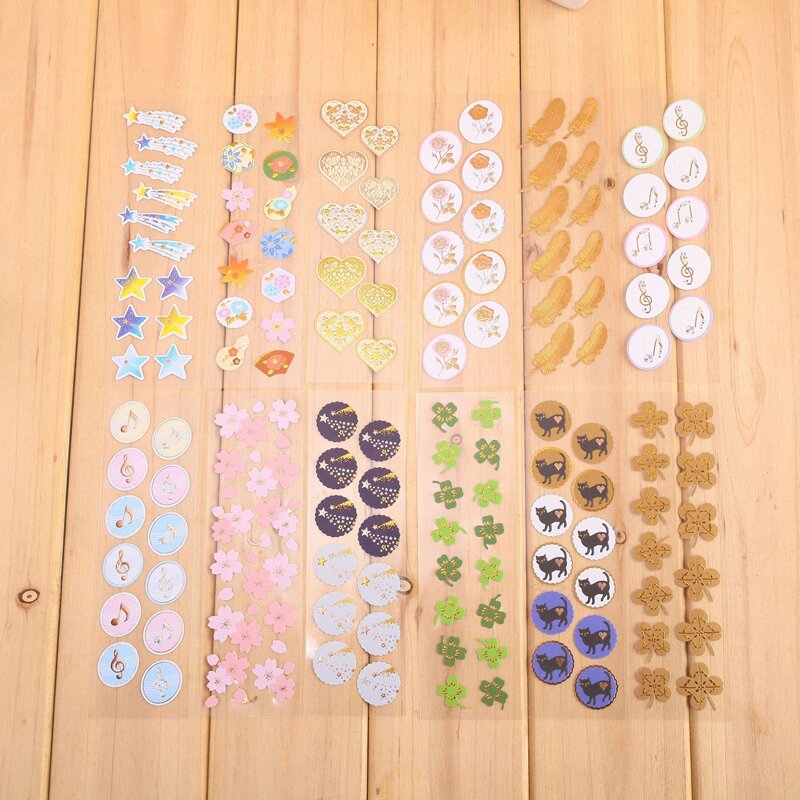

4sheets Mixed Pattern Random Sticker, Multicolor