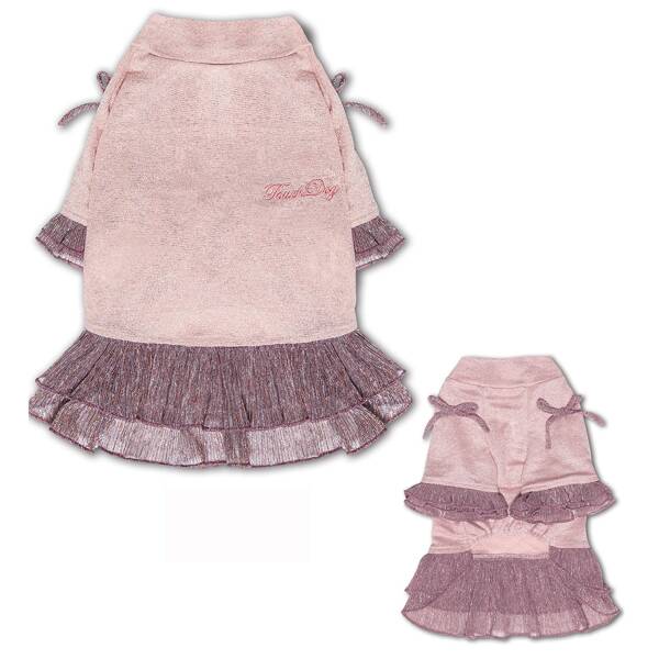 

1pc Dog Ruffle Hem Dress, Pink
