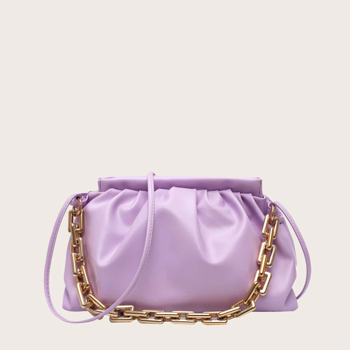 

Minimalist Ruched Bag, Purple