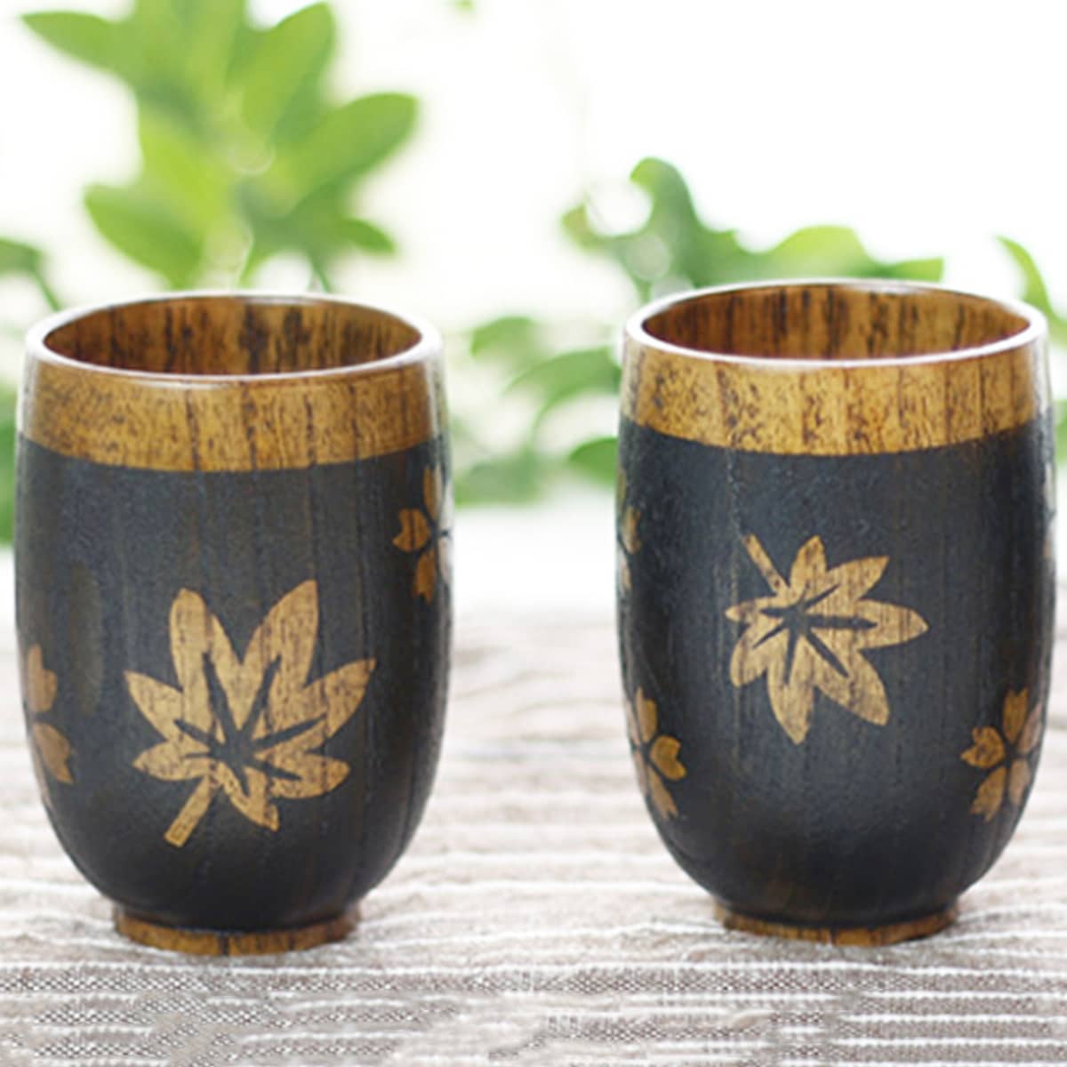 

1pc Leaf Pattern Tea Cup, Brown