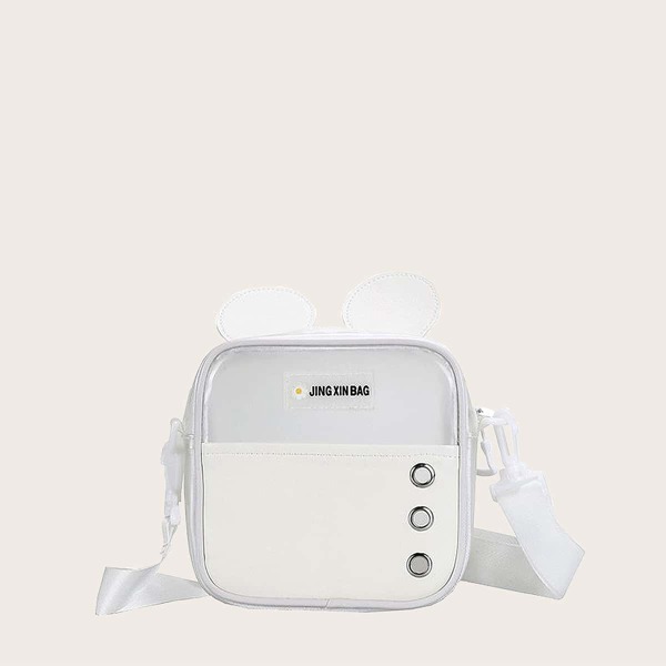 

Kids Letter Graphic Crossbody Bag, White