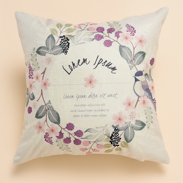 

Flower Print Cushion Cover Without Filler, Multicolor