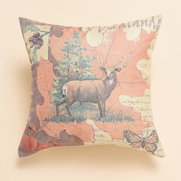 

Deer Print Cushion Cover Without Filler, Multicolor