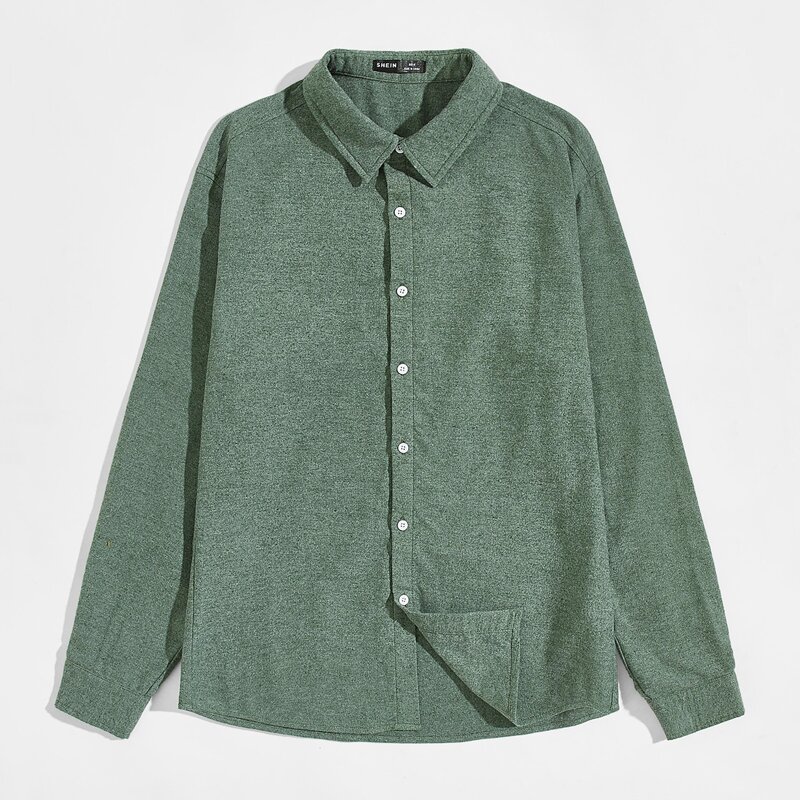 

Guys Linen Look Shirt, Green