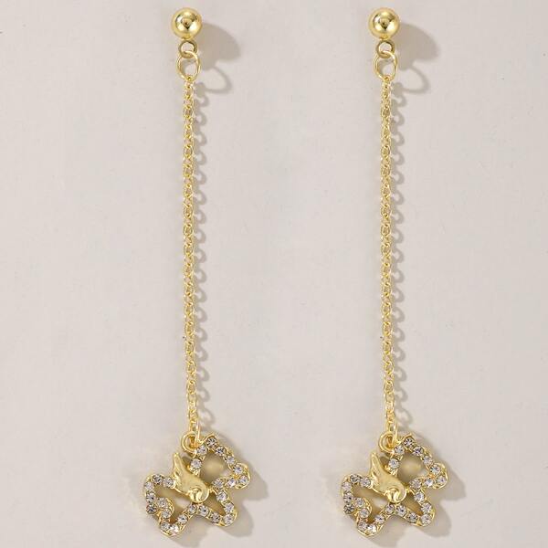 

Rhinestone Animal Drop Earrings, Gold