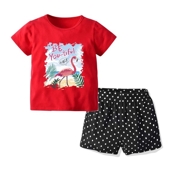 

Toddler Girls Tropical Print Tee & Polka Dot Shorts, Multicolor