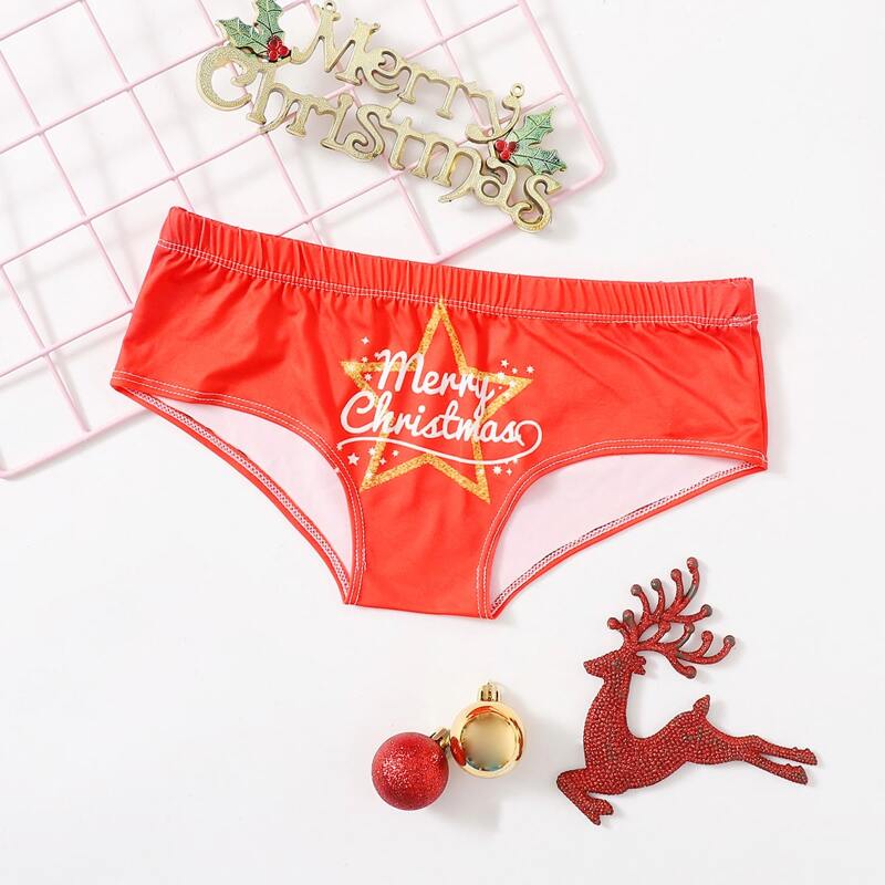 

Christmas Letter Graphic Panty, Red
