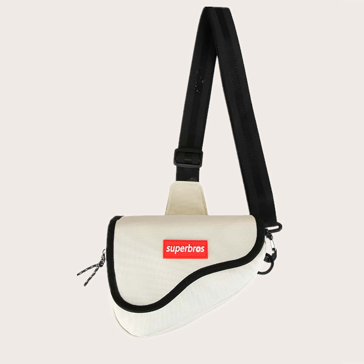 

Guys Letter Graphic Saddle Bag, White